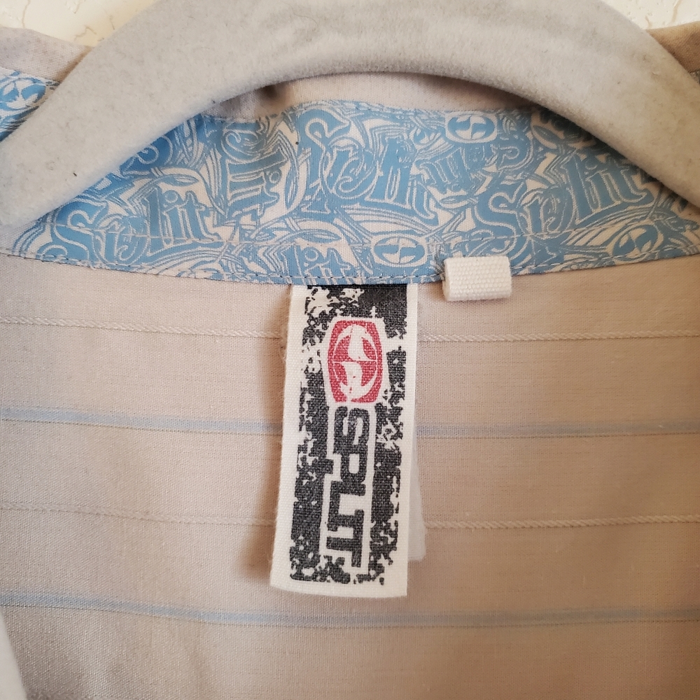 Split Y2k Stripped Button Up - image 3